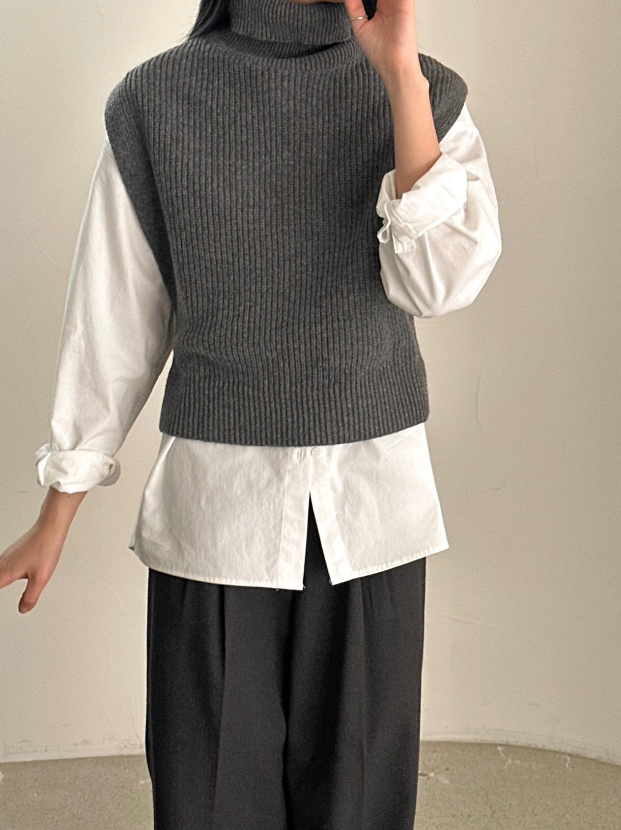Wool Turtleneck Vest