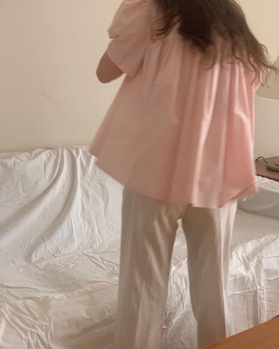 Abi + Ari Black Label Pleated Tail Shirt