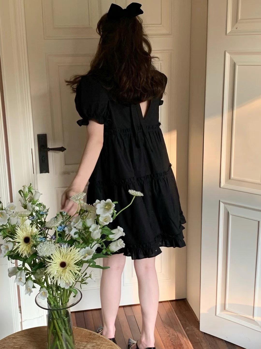 Ric-Rac Tape Linen Mini Dress