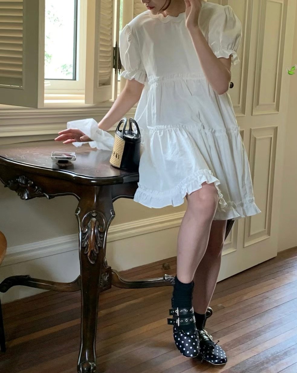 Ric-Rac Tape Linen Mini Dress