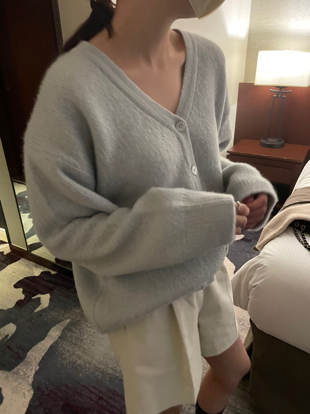 Brushed Wool / Alpaca Cardigan - 1 Left in Magenta