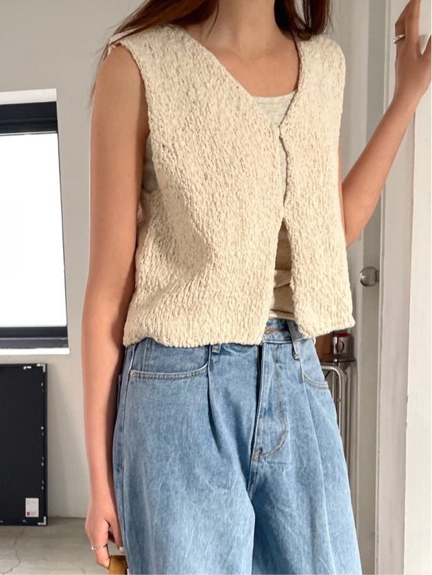 Abi + Ari Black Label Cotton Slub Yarn Vest