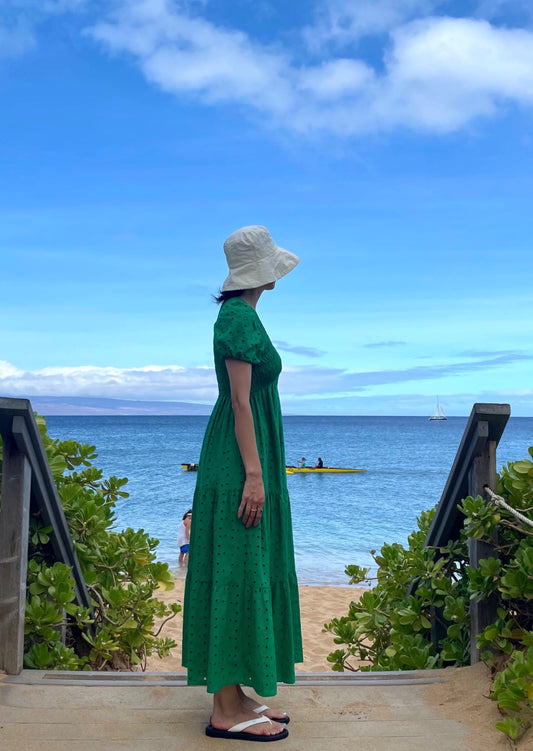 Lei Smocked Eyelet Maxi dress