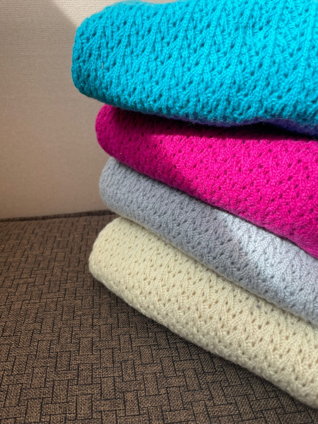 Pointelle Cropped Sweater - 1 in Grey left