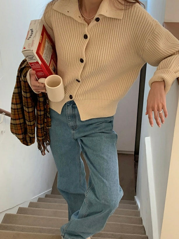 Turtleneck Wool Cardigan