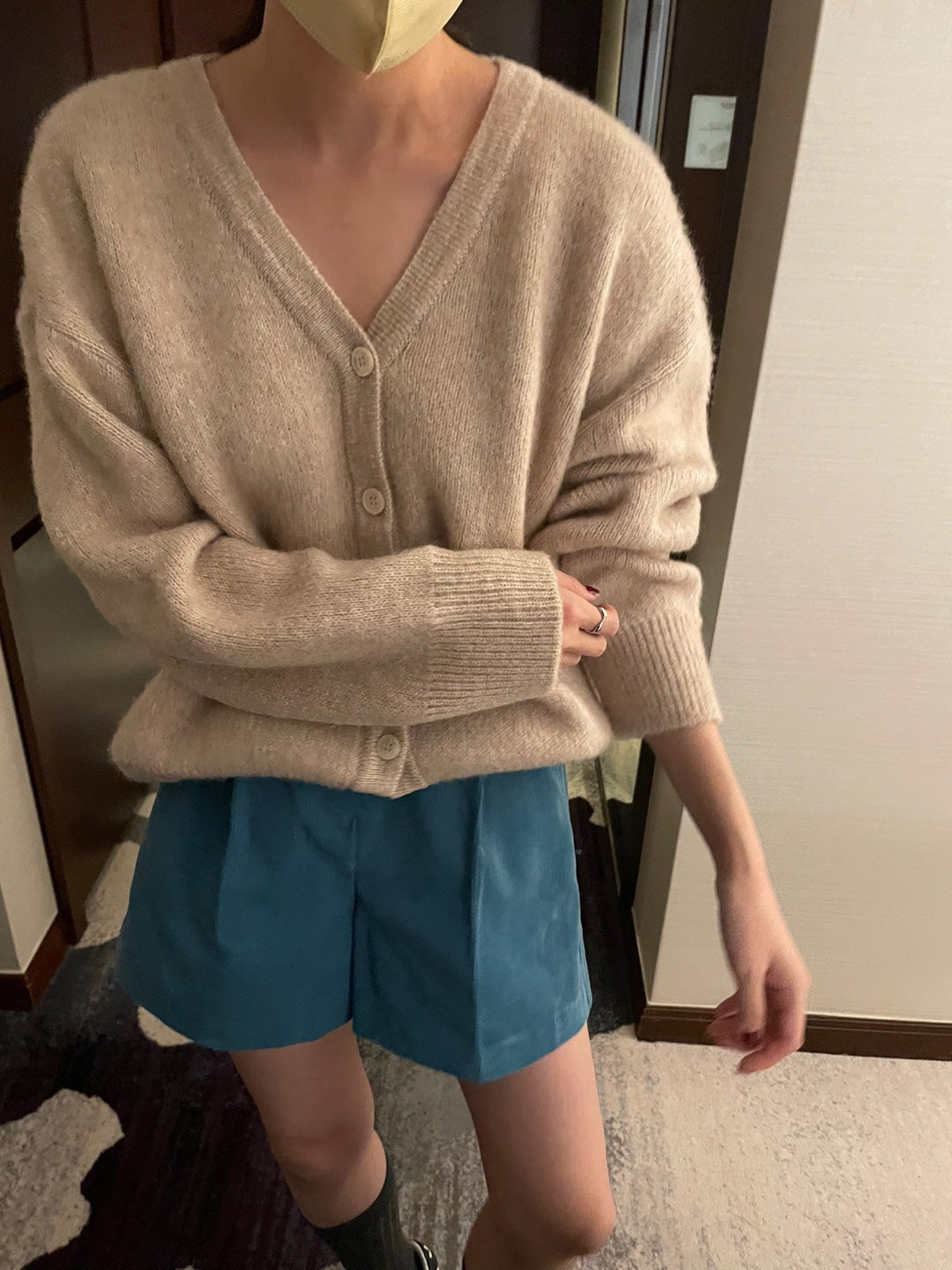 Brushed Wool / Alpaca Cardigan - 1 Left in Magenta