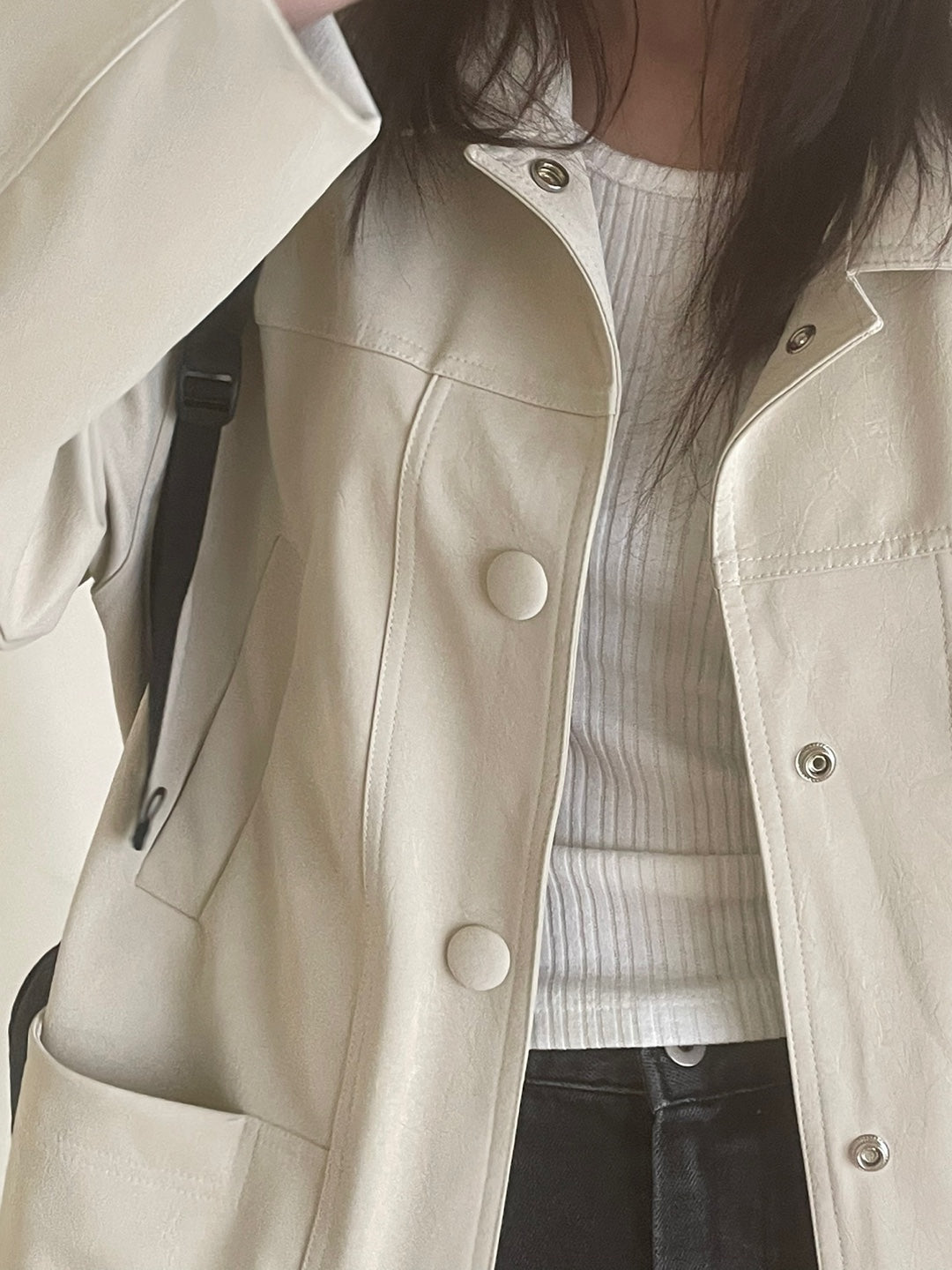 <Abi + Ari> Black Label Vegan Long Jacket