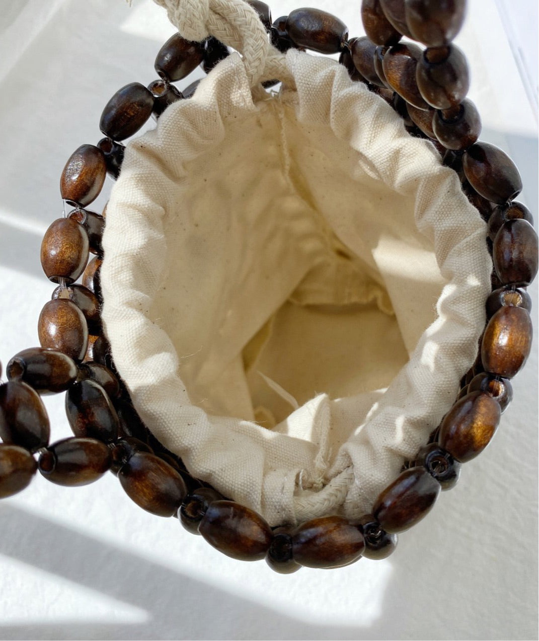 Wood Beads Mini Tote