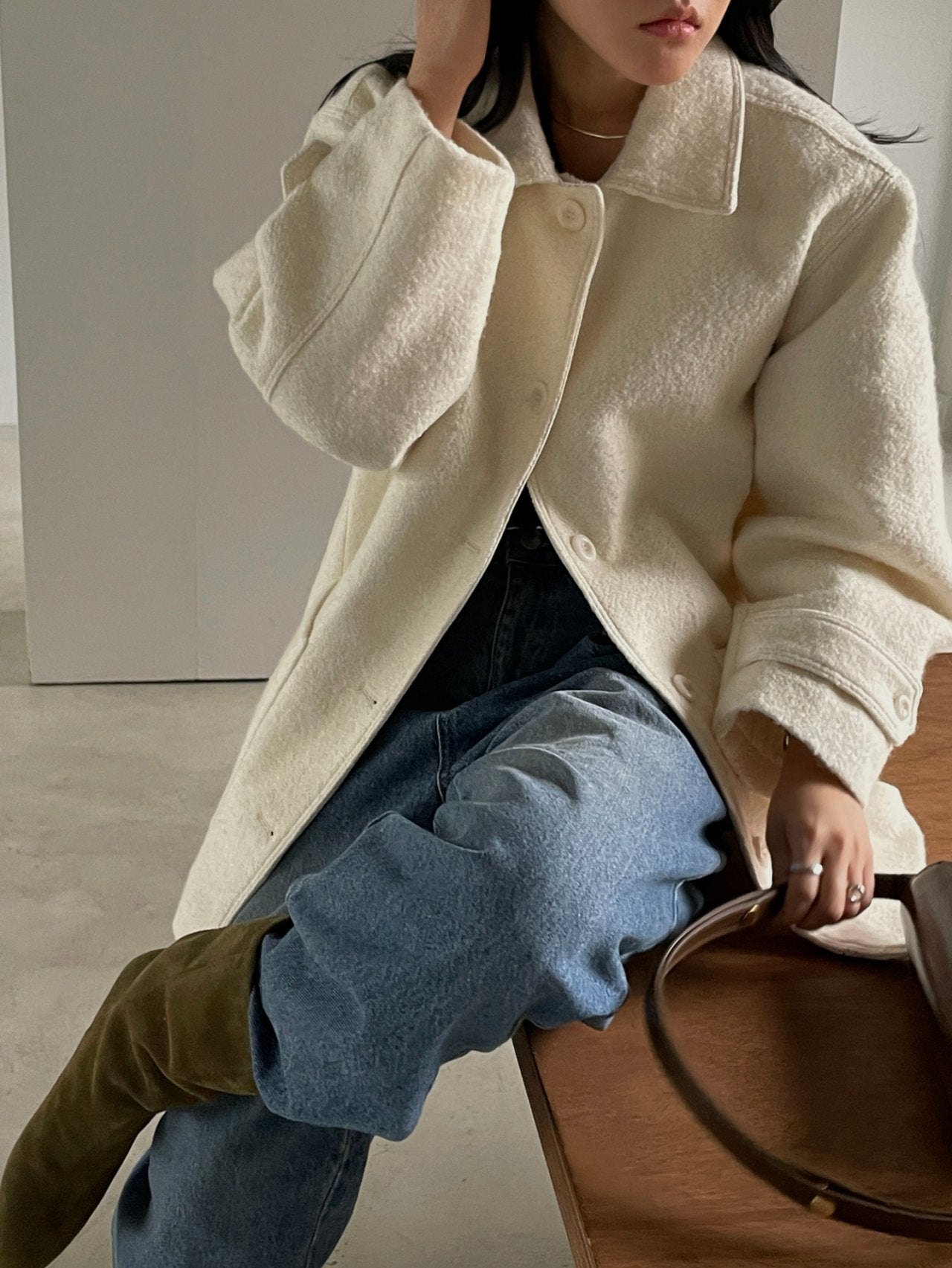 Chamber Bouclé Half Coat