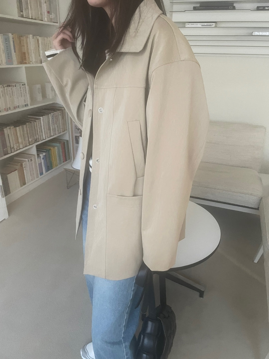 <Abi + Ari> Black Label Vegan Long Jacket