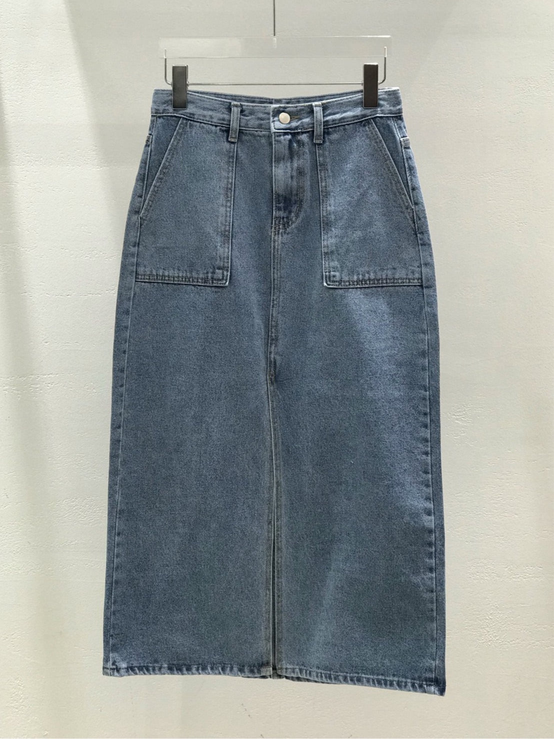 ✨Eco-Washed✨Midi Denim Skirt