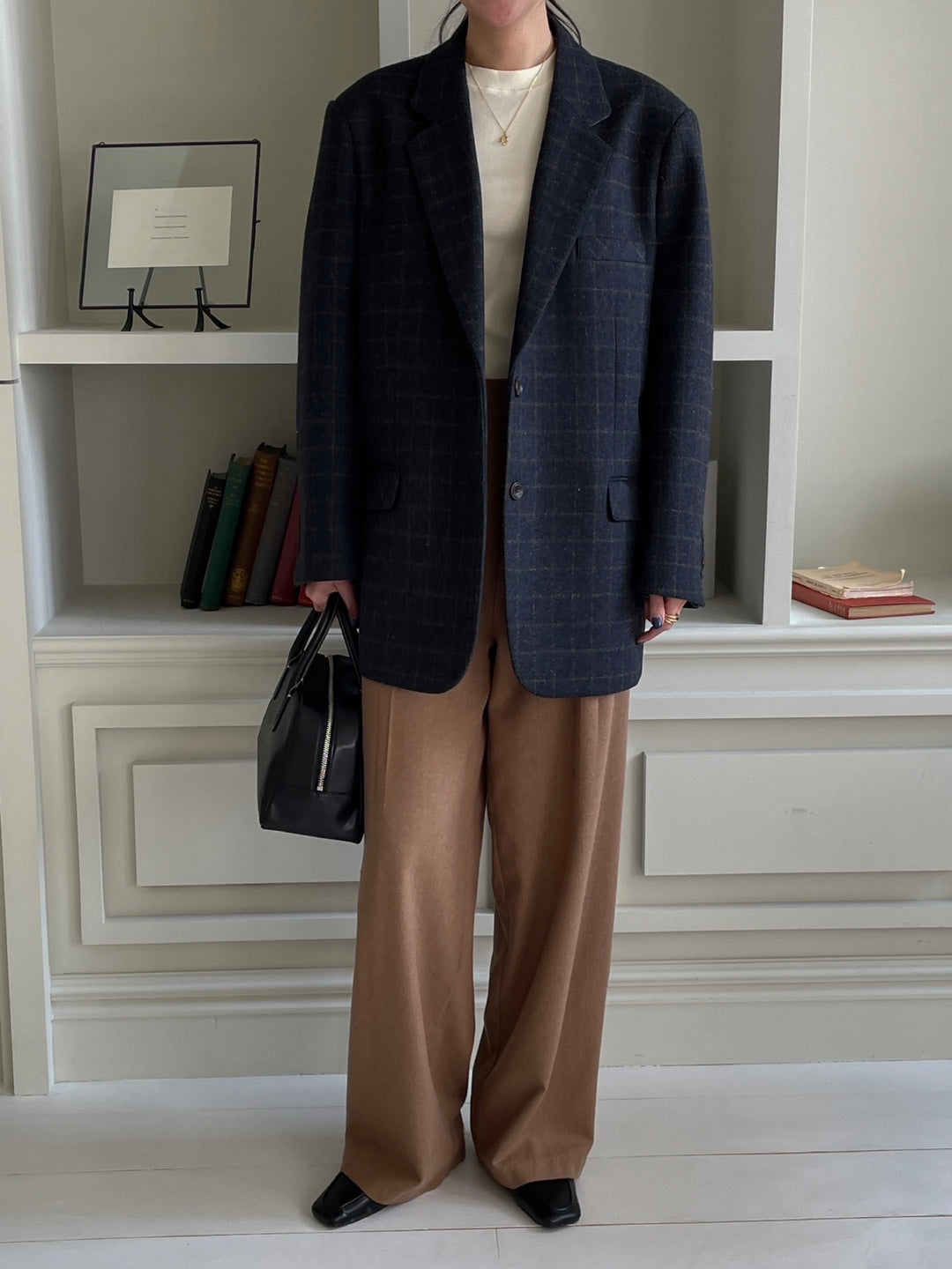 Wool Check Blazer - Navy Check