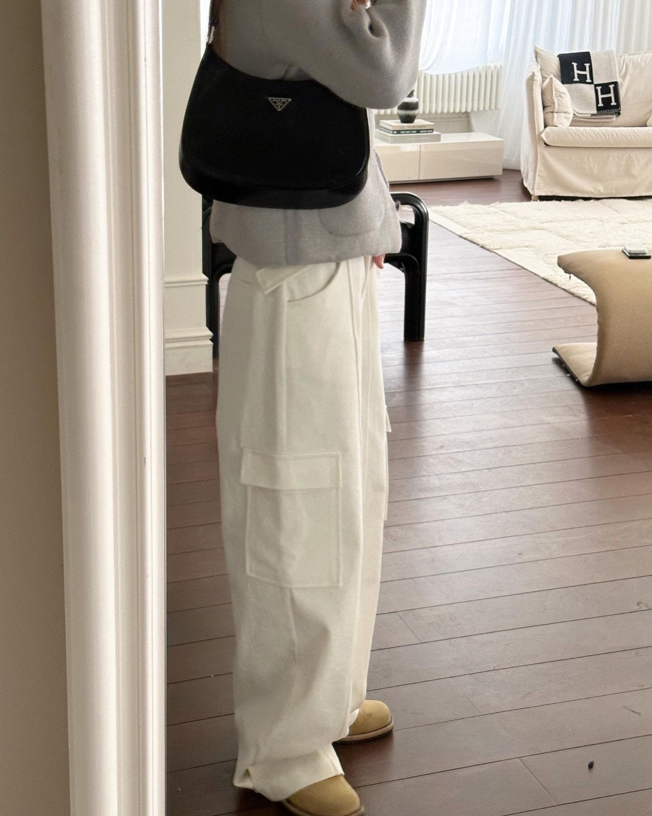 <Abi + Ari> Black Label Bio Washed Cotton Cargo Pants