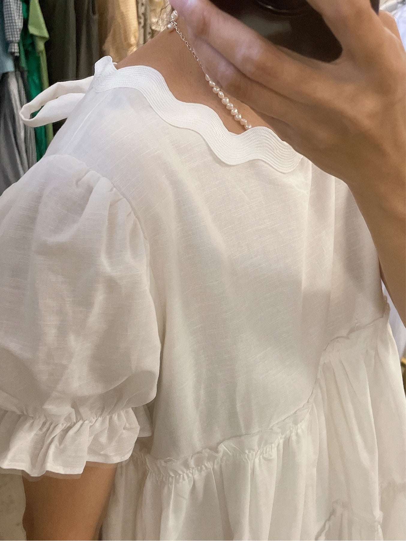 Ric-Rac Tape Linen Mini Dress