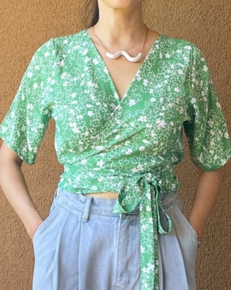 Floral Wrap Crop Top