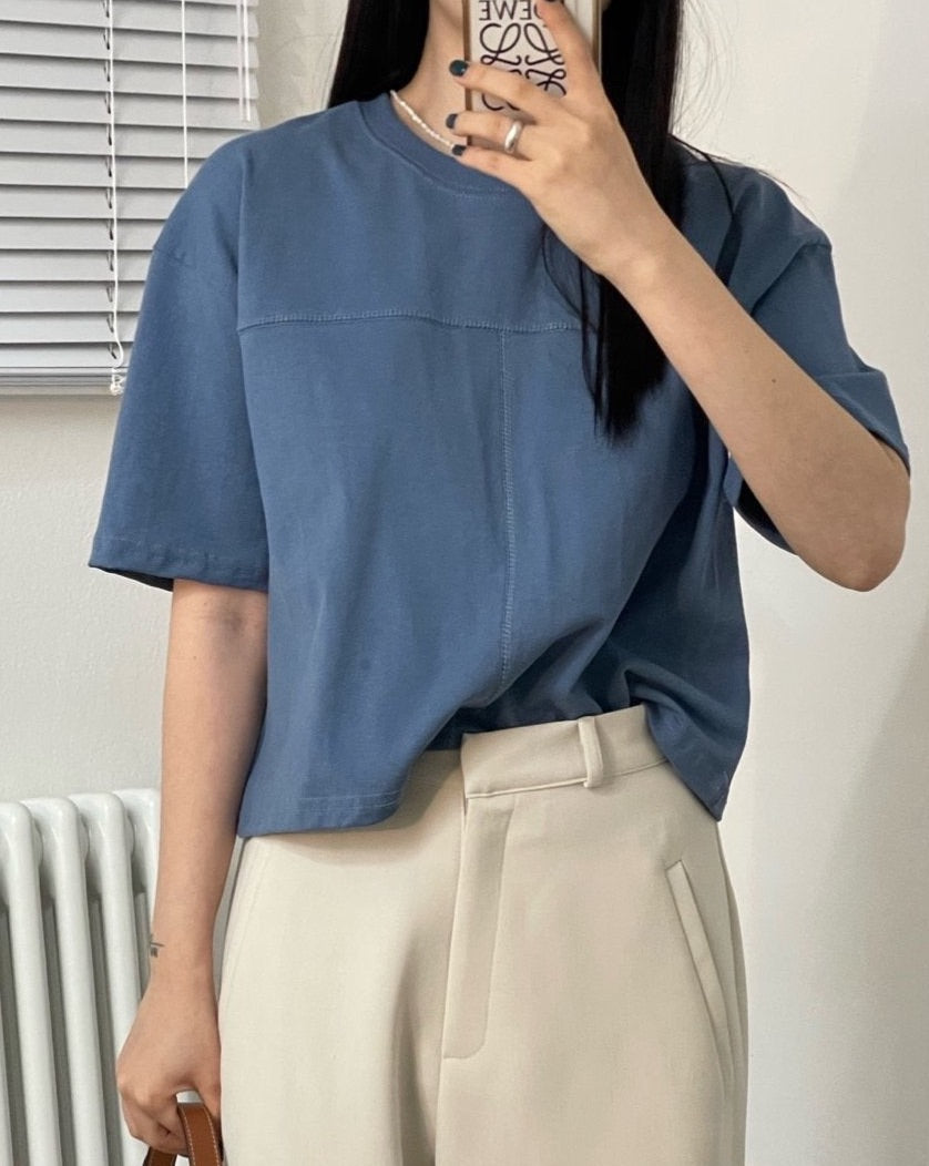 Seamed Cropped T shirt
