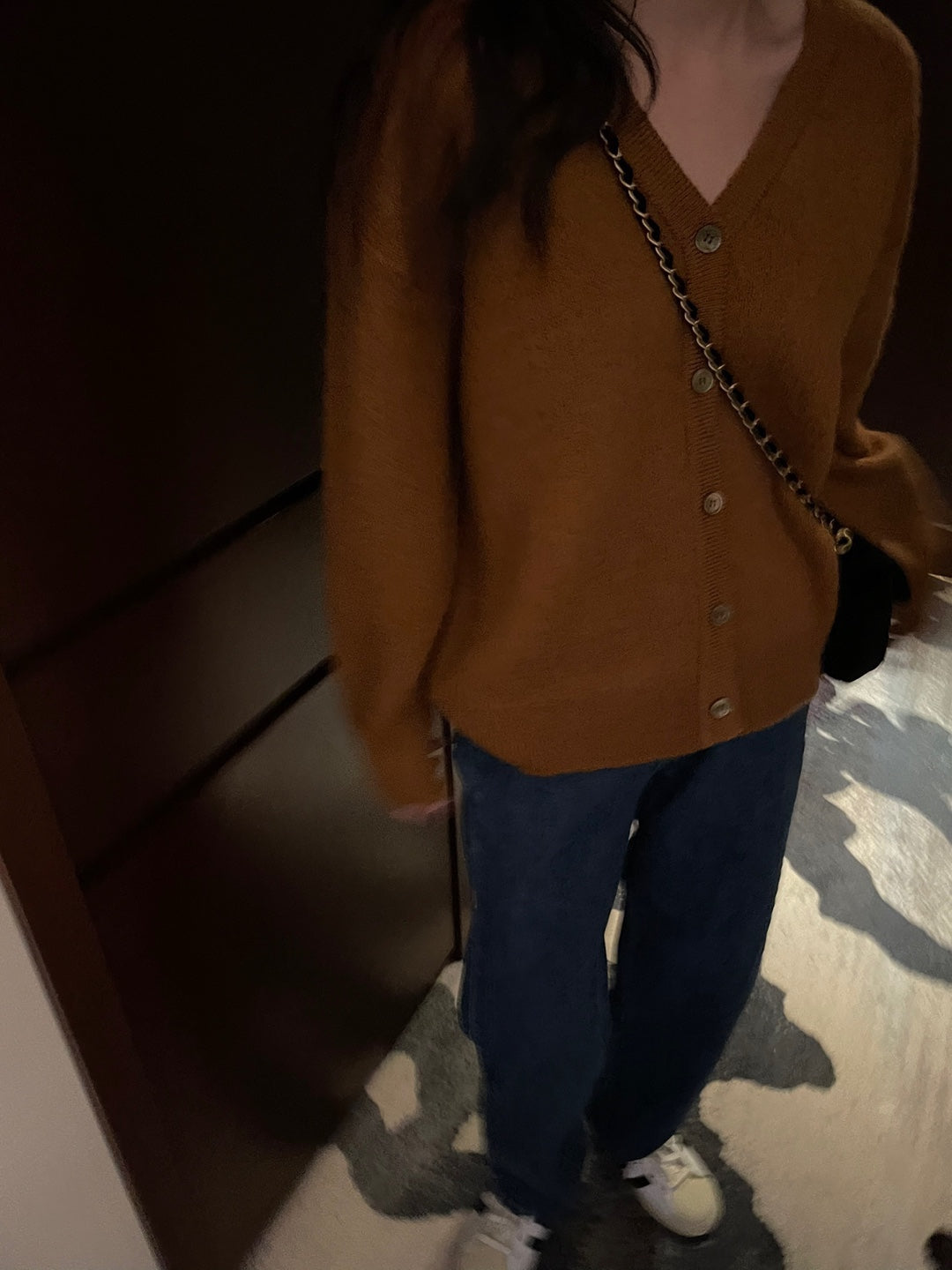 Brushed Wool / Alpaca Cardigan - 1 Left in Magenta