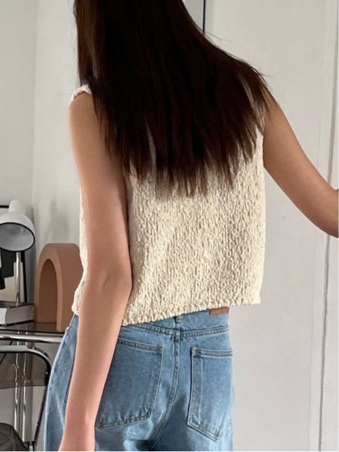 Abi + Ari Black Label Cotton Slub Yarn Vest