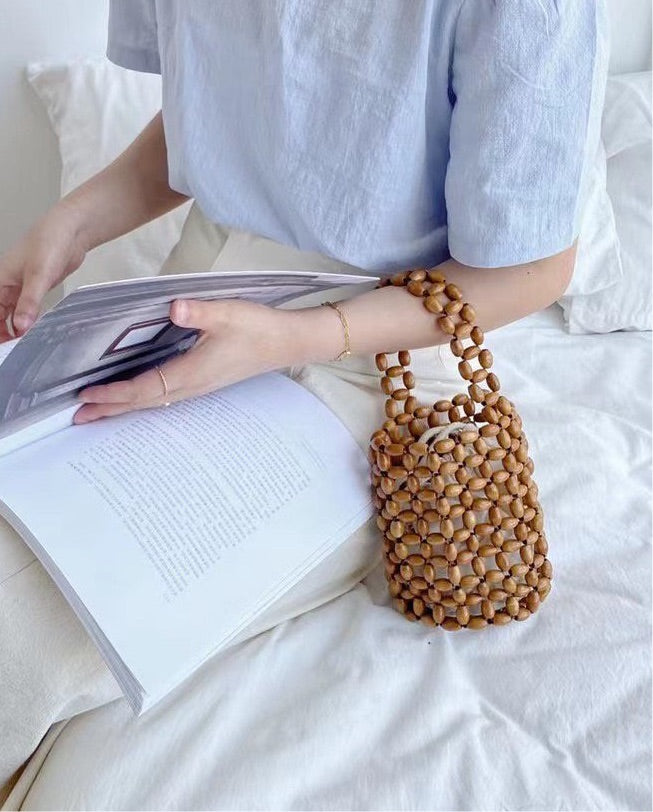 Wood Beads Mini Tote