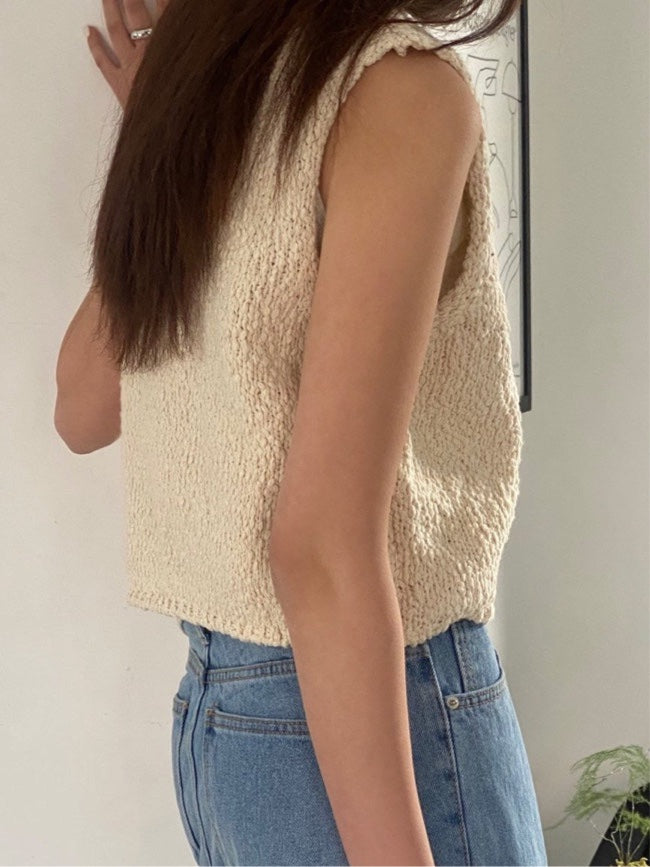 Abi + Ari Black Label Cotton Slub Yarn Vest