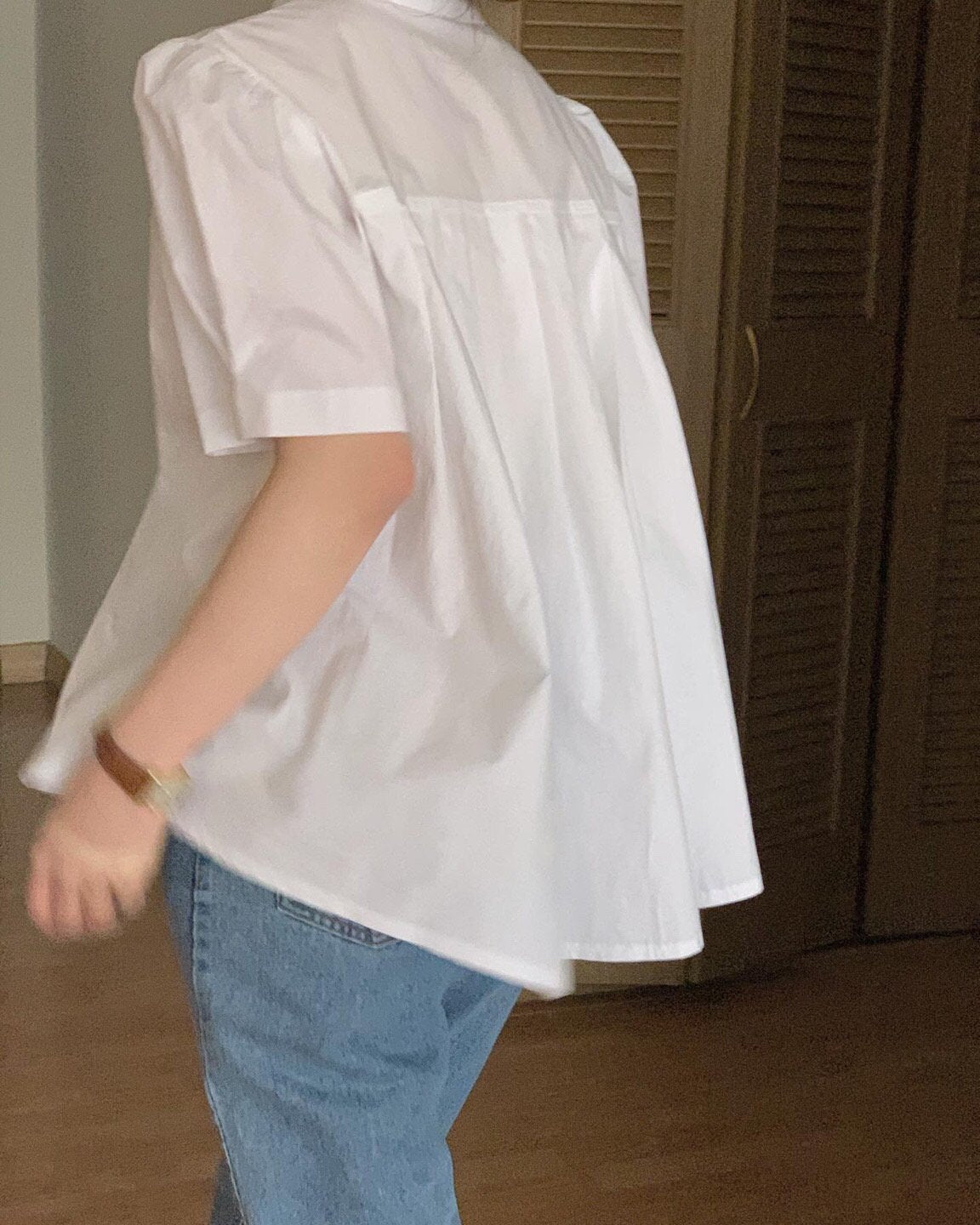 Abi + Ari Black Label Pleated Tail Shirt