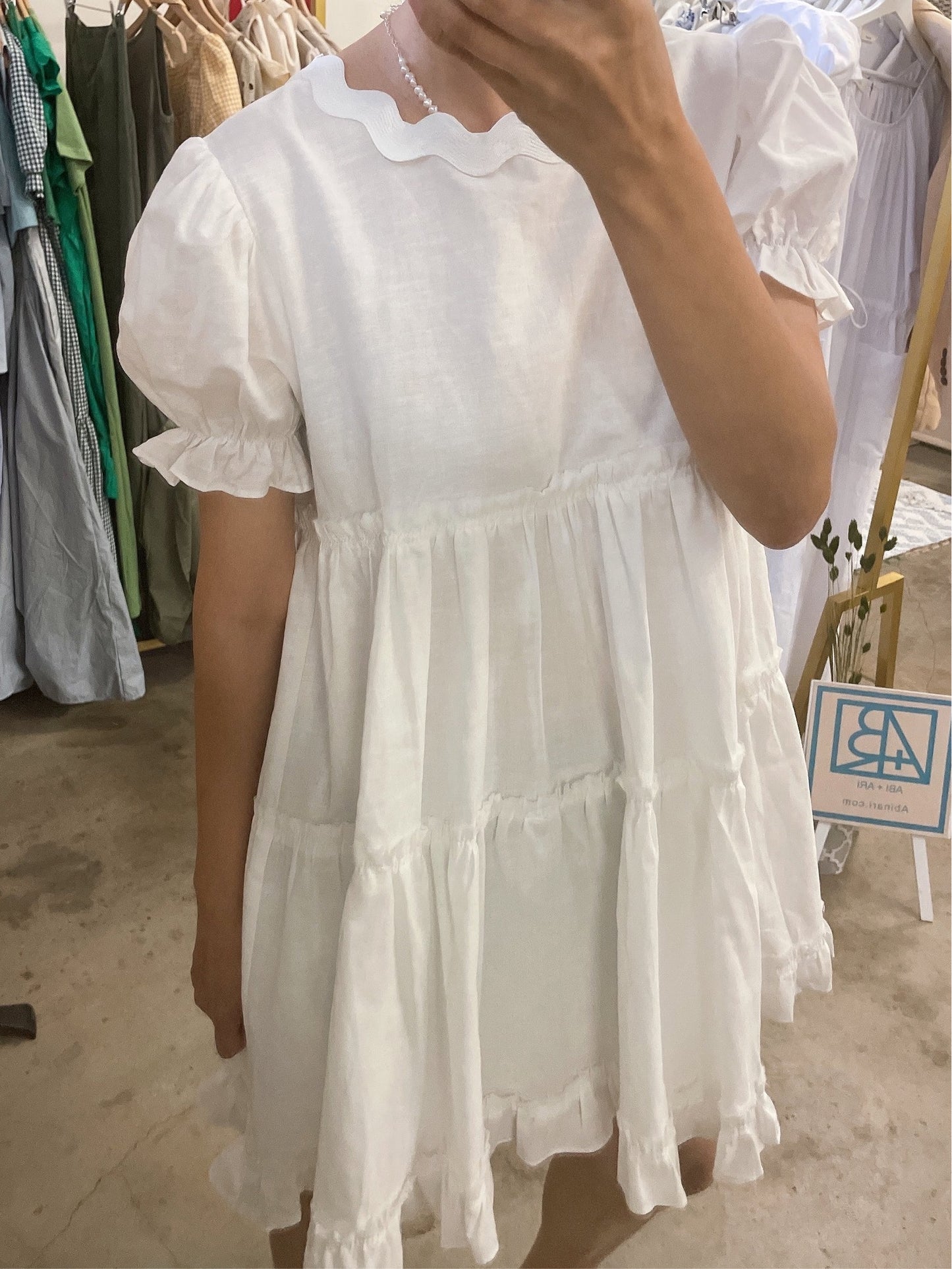 Ric-Rac Tape Linen Mini Dress