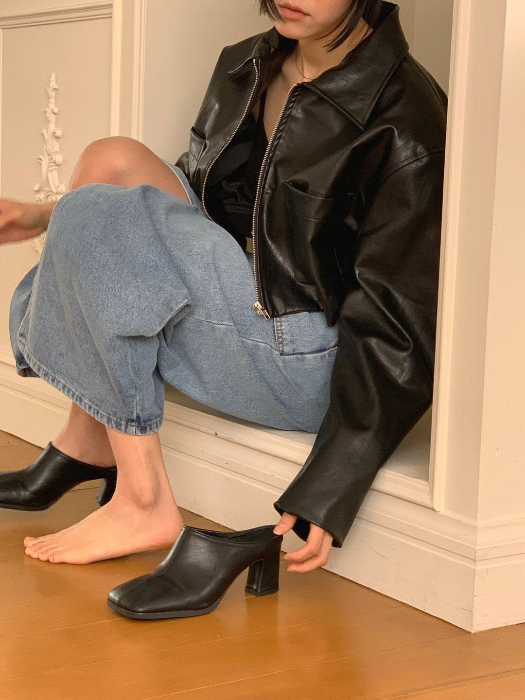 Vegan Leather Crop Jacket