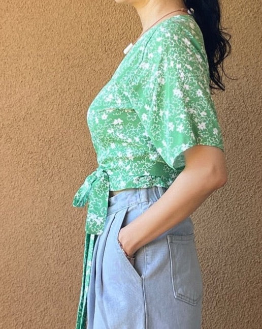 Floral Wrap Crop Top