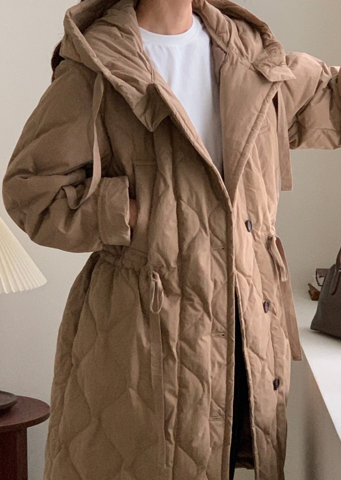 Ari Duck Down Hooded Trench Coat