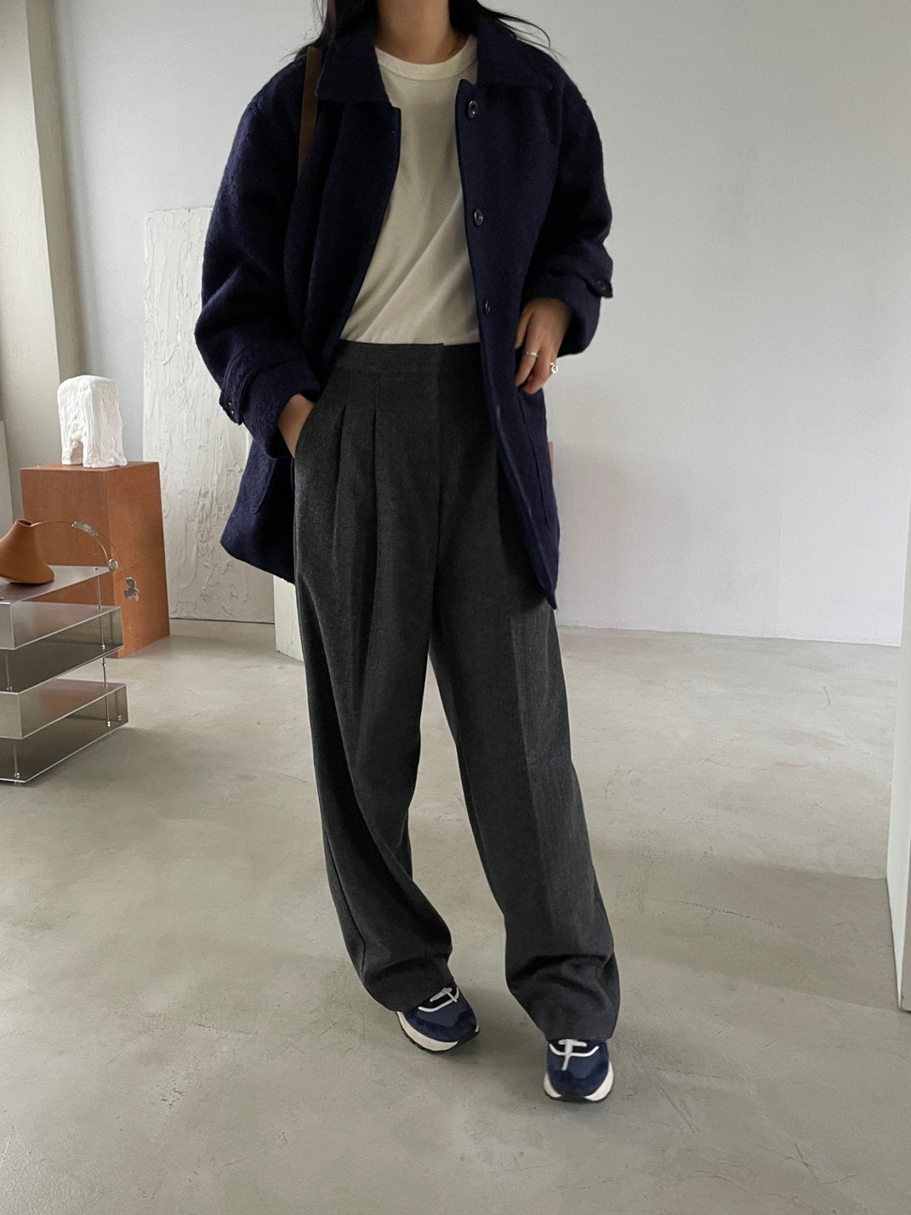 Chamber Bouclé Half Coat