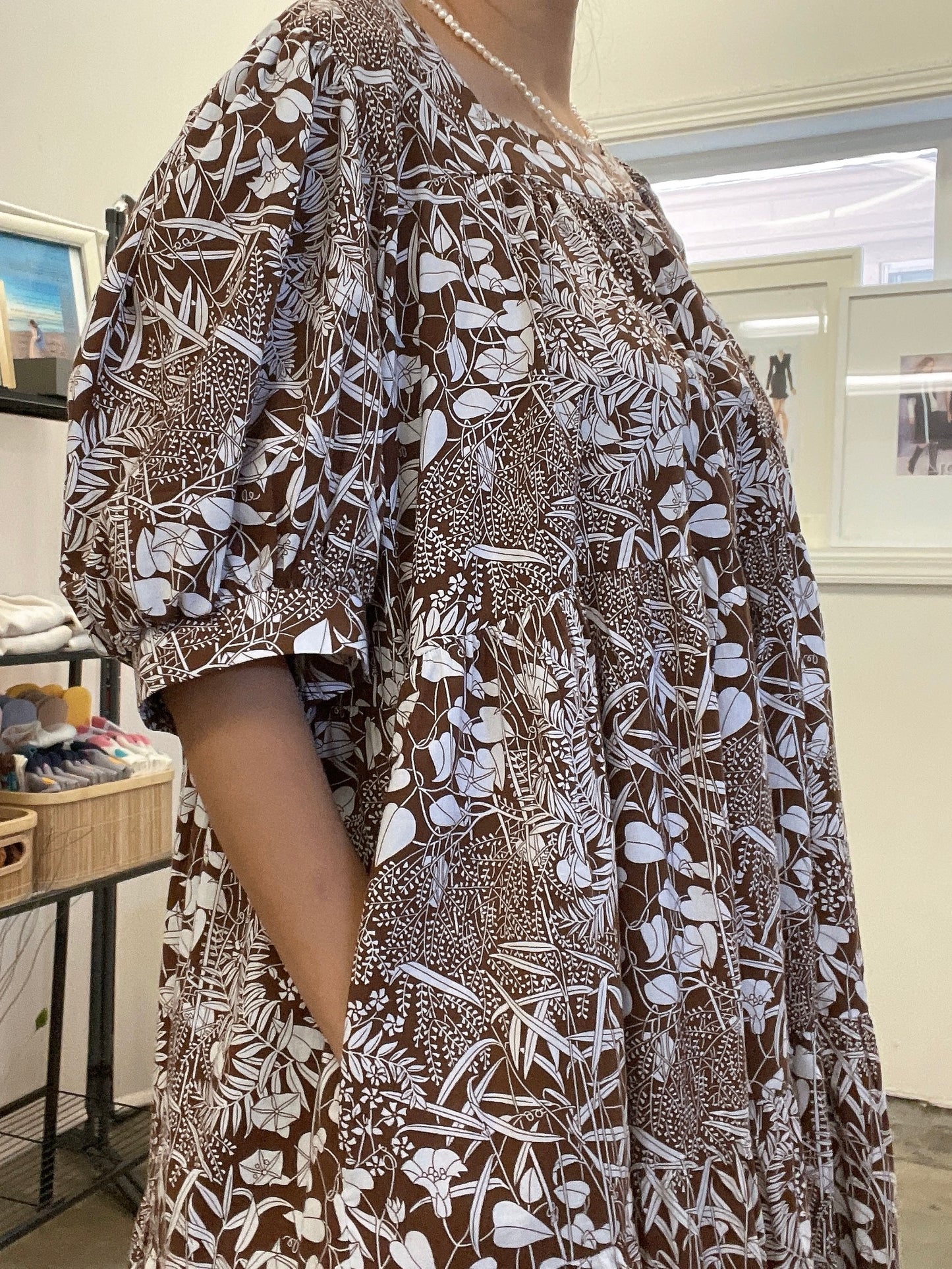 Summer Foliage Cotton Mumu Dress