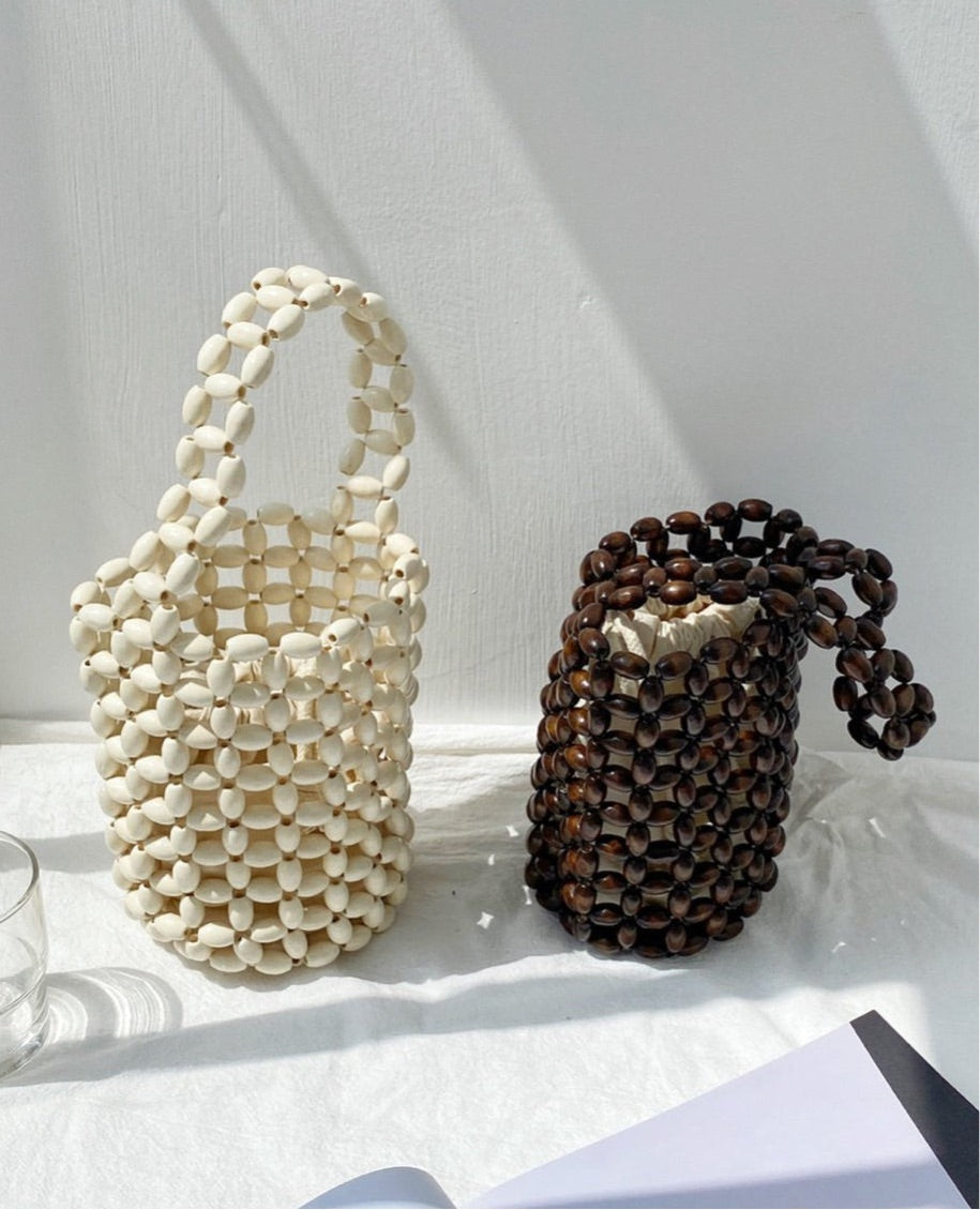 Wood Beads Mini Tote
