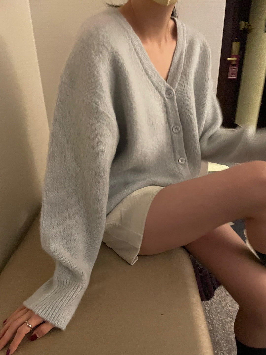 Brushed Wool / Alpaca Cardigan - 1 Left in Magenta