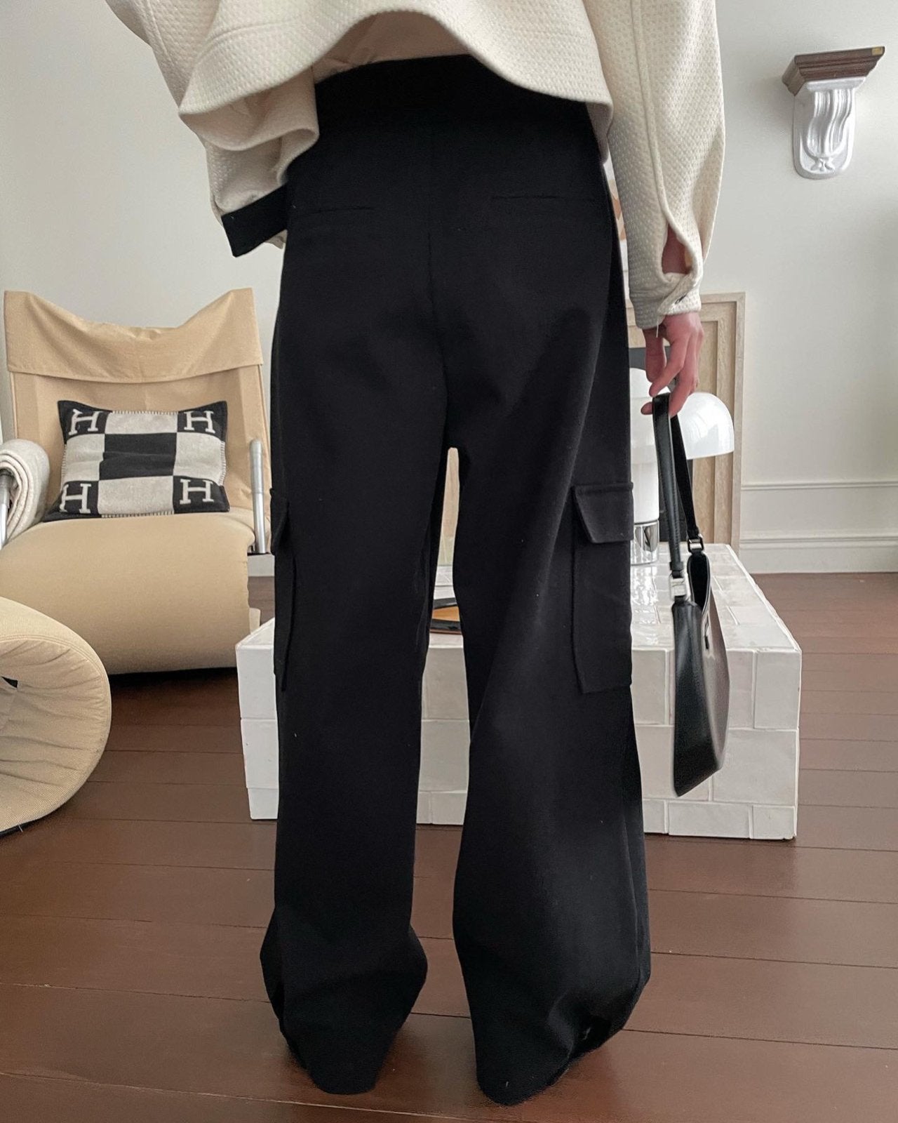 <Abi + Ari> Black Label Bio Washed Cotton Cargo Pants