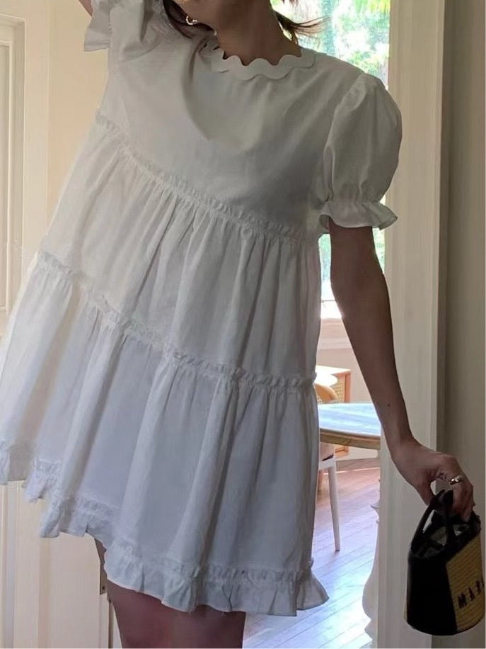 Ric-Rac Tape Linen Mini Dress