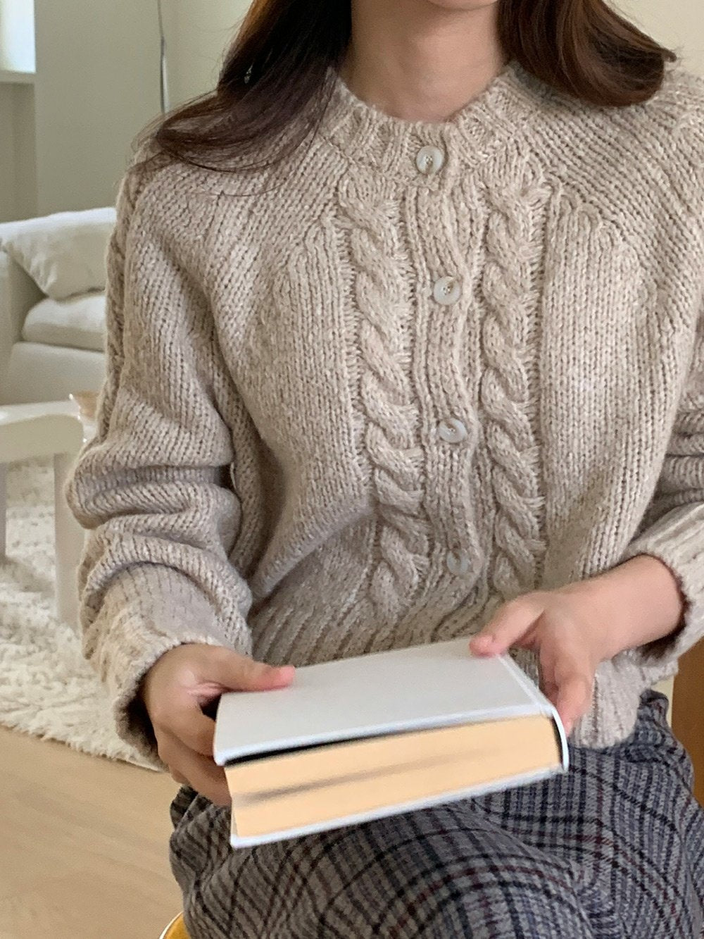 Mohair Cable Cardigan