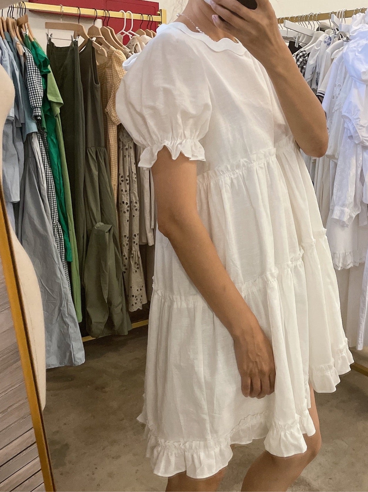 Ric-Rac Tape Linen Mini Dress