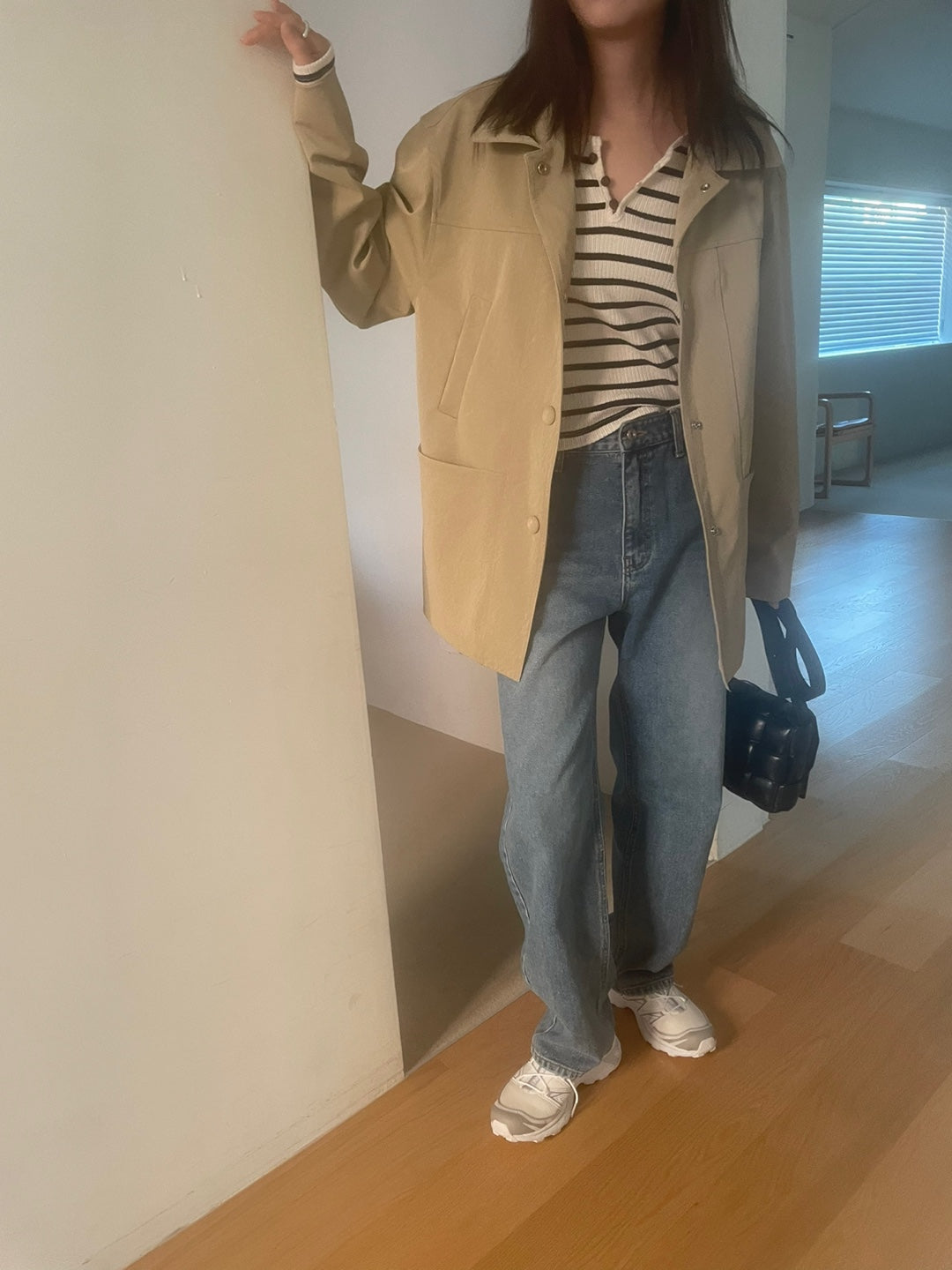 <Abi + Ari> Black Label Vegan Long Jacket