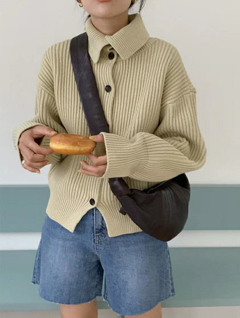 Turtleneck Wool Cardigan