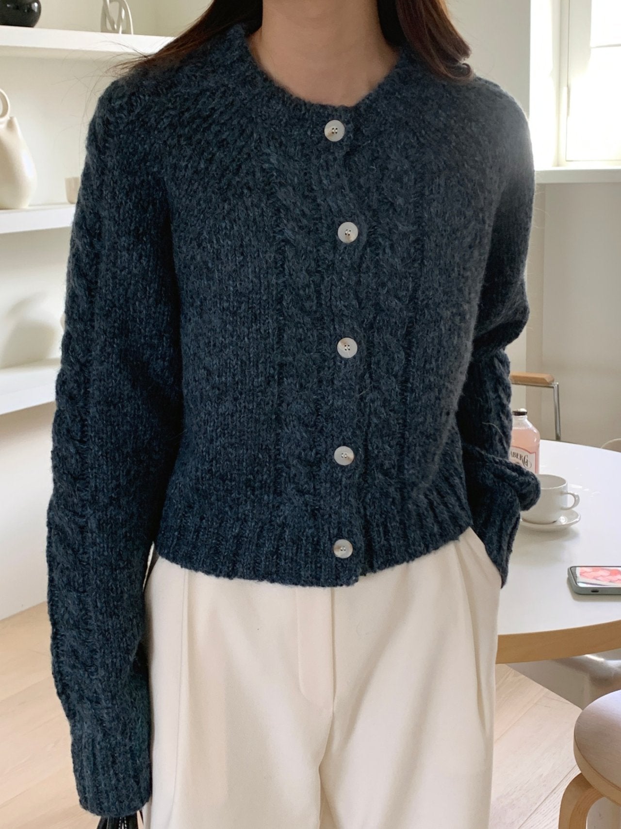 Mohair Cable Cardigan