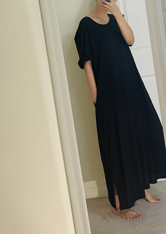 Dylan A-Line T shirt Maxi - one left in Heather Grey