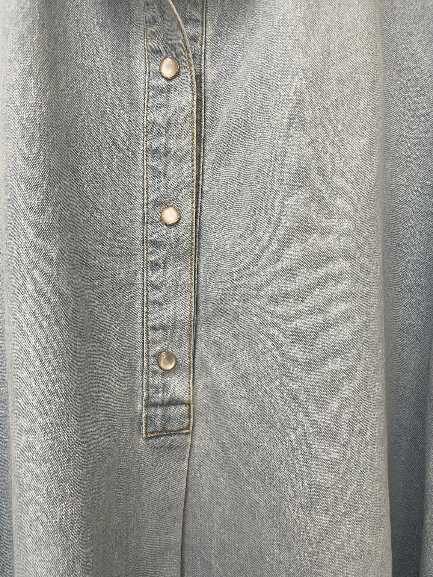 Abi + Ari Black Label Oversized Denim Polo Shirt