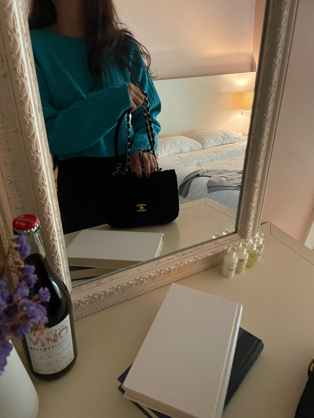 Pointelle Cropped Sweater - 1 in Grey left