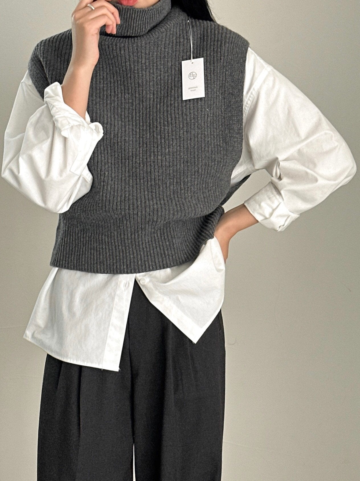 Wool Turtleneck Vest