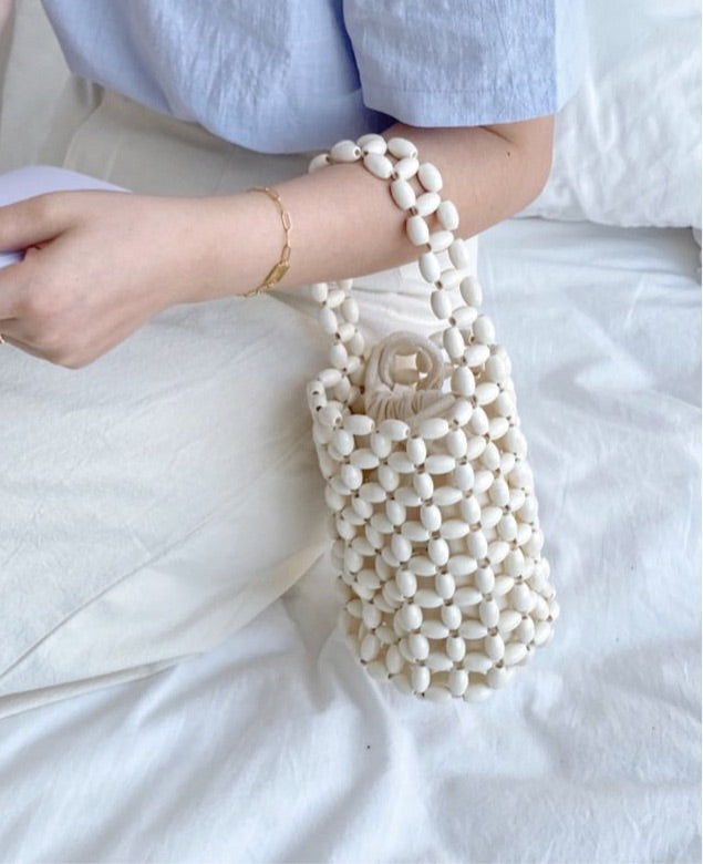 Wood Beads Mini Tote