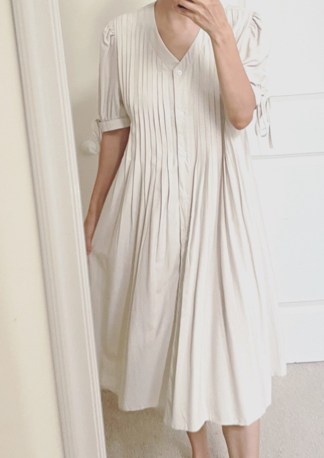 Bow Pintuck Robe dress