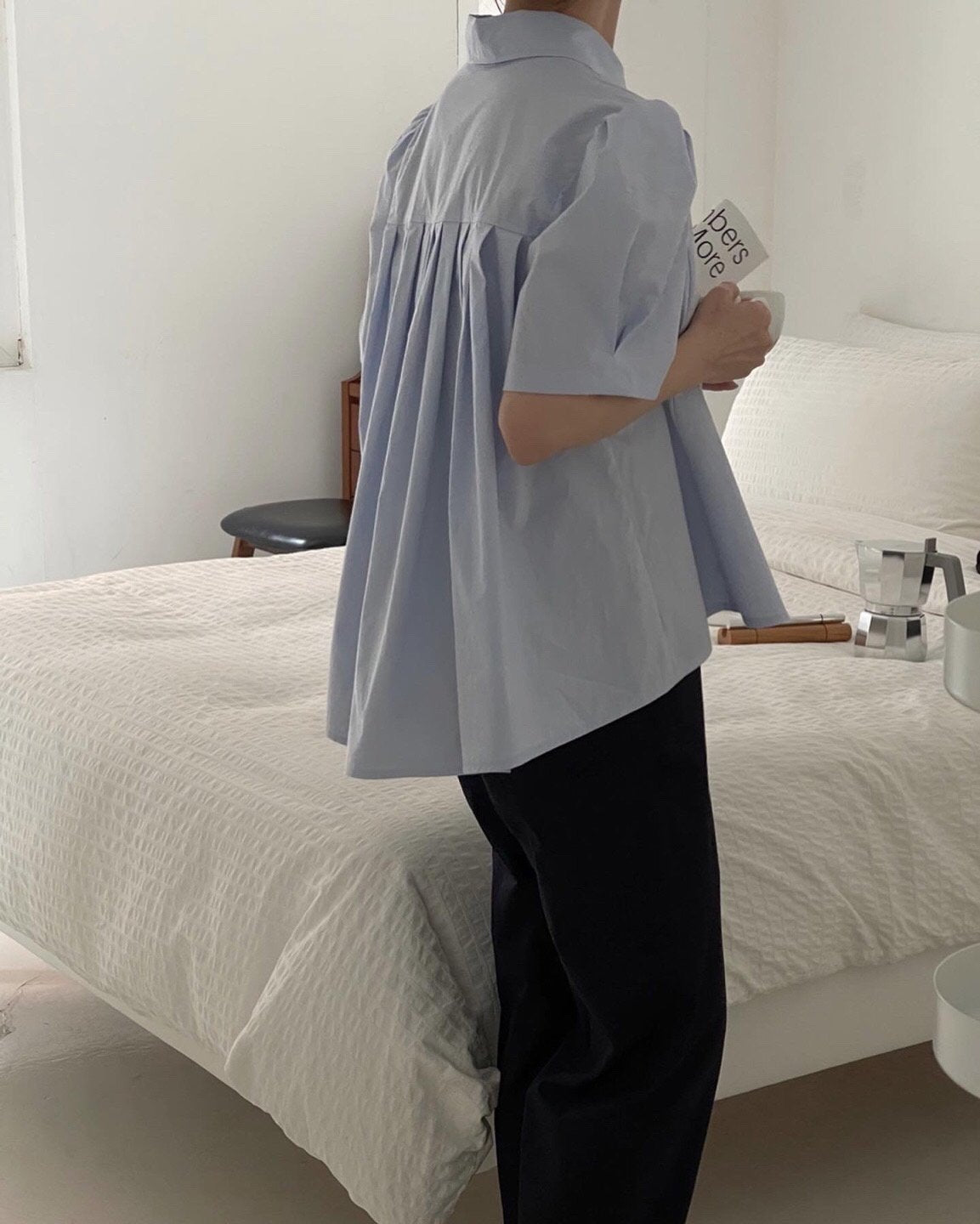 Abi + Ari Black Label Pleated Tail Shirt