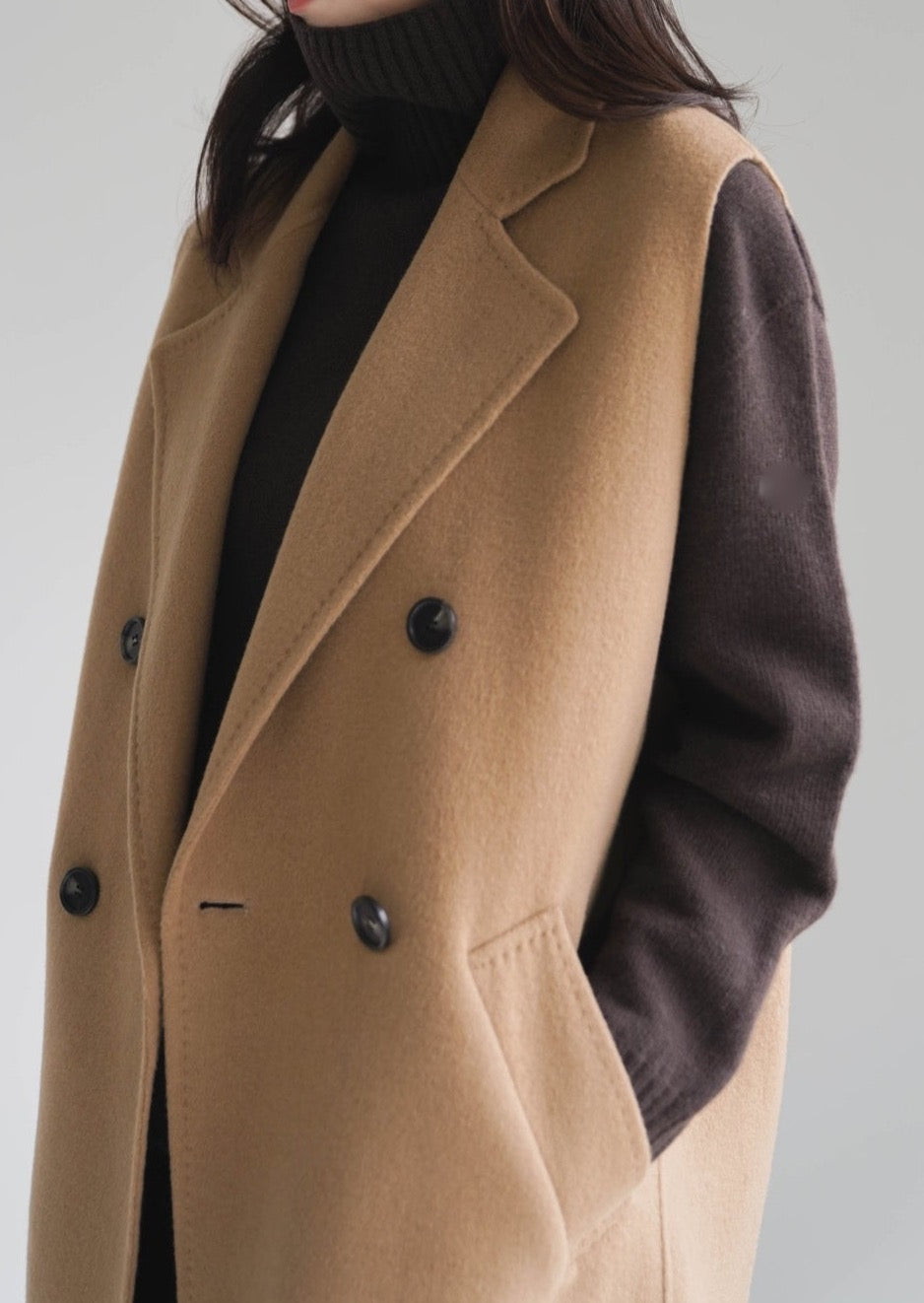 <Abi + Ari Black label> Handmade Oversized Lambswool Waistcoat