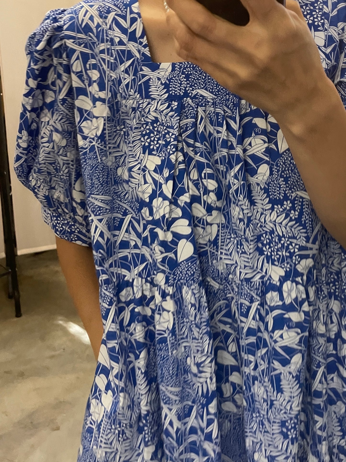 Summer Foliage Cotton Mumu Dress