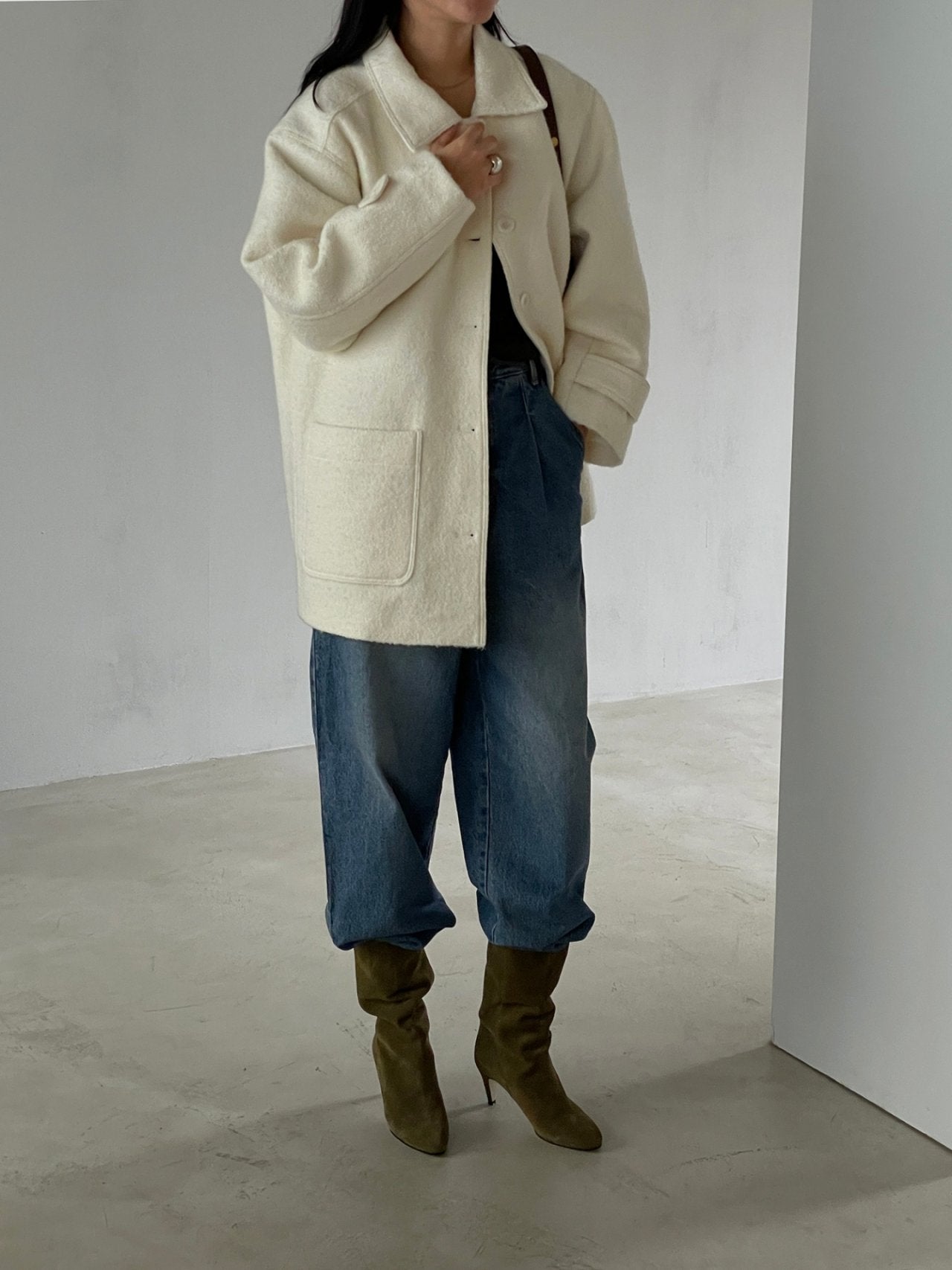 Chamber Bouclé Half Coat